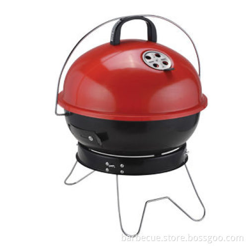 Kettle BBQ Grill, 14" Easy Portable, Made of Carbon Steel, Thermostability